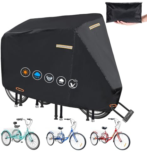Tricycle Cover for Adult Trike Heavy Duty Waterproof Outdoor Bike Cover