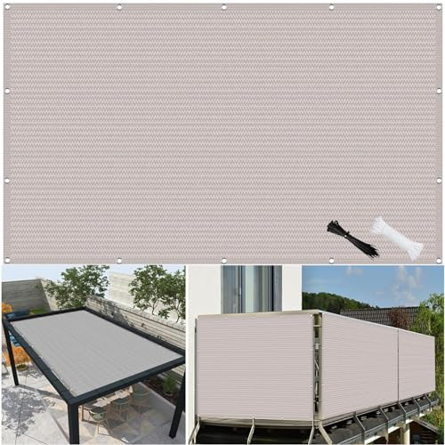 Sonnensegel Rechteckig 7.6 x 7.6 m Sonnenschutz Leicht Und Haltbarkeit Rechteckig Markise mit Kabelbinder für Pflanzen im Freien, Weiß