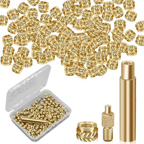 120 pièces inserts filetés m3, d'écrou en laiton M3 x 4 x 5 inserts chauffants m3, 1 pointe d'inserts thermorégulés M3 et 1 adaptateur de soudure, inserts filetés métal pièces d'impression 3D