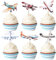 SYKYCTCY 36 Pack Airplane Cupcake Toppers Glitter Plane Cupcake Picks for Baby Shower Aviation Fighter Theme Birthday Party Cake Decorations Supplies