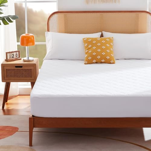 Sonive Dünn Matratzenschoner 140x200 cm Wasserdicht, Oeko-TEX Zertifiziert Matratzenauflage Atmungsaktive, Weicher Matratzen Topper für Matratzenschutz bis 30 cm, Weiß