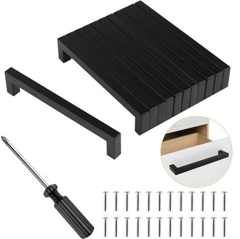 12 Stück Griffe für Küchengriffe 160mm Möbelgriff Edelstahl, Küchengriffe schubladengriffe mit Schrauben und Installationswerkzeugen Geeignet für küchenschränke, Küche, Möbel und Wohndekoration