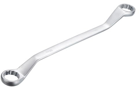 QUARKZMAN Gekröpfter Doppel-Ringschlüssel 34mmx36mm Metrisch 45 Grad Offset 12 Punkt Kohlenstoffstahl Verchromter Ringschlüssel für Reparatur