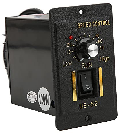 50/60Hz Motor Speed Controller US-52 CW/CCW Gear Motor Speed Control Switch with Potentiometer Threaded Knob AC220V (120W)