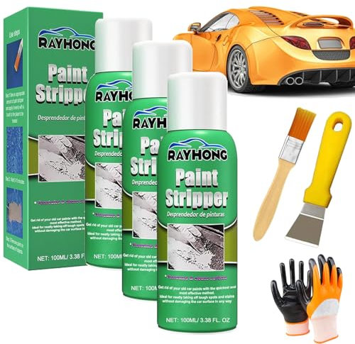Rayhong Paint Stripper, Rayhong Efficient Paint Stripper, High Efficiency Paint Remover for Metal Surfaces, Automotive Paint Stripper, Strong Paint Remover for Wood, Metal, Masonry, Plaster (3pcs)
