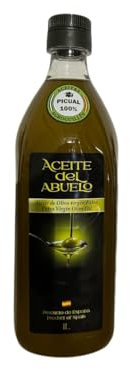 Aceite de oliva Virgen Extra 1L | ACEITE DEL ABUELO| PACK de 12 Botellas de 1L | Nueva cosecha 24/25| Calidad Gourmet | Monovarietal Picual y Hojiblanca | (PICUAL)