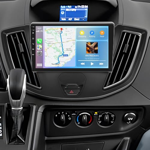 9 Inch Android 13 Car Stereo for Ford Transit 2015 2016 2017 2018 Double Din Car Radio with Wireless CarPlay Android Auto HD Touch Screen GPS WiFi Bluetooth FM/RDS Radio Backup Camera 2+32G