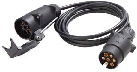Feuunly 1,8M Rallonge Remorque 7 Broches, Norme ISO 1724, Prise Remorque 7 Broches Male a Femelle, Câble Cuivre Pur, pour Véhicules Européens Remorque Yacht 12V/24V