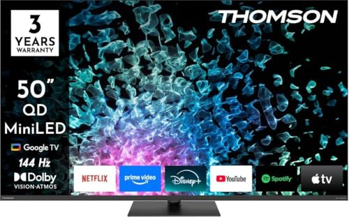 Thomson 50MG7C15 - Tv 50 Pollici Smart Tv 4K DVB-T2 HEVC H.265 Wifi Nero Classe Energetica G