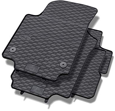 Mossa - Gummifußmatten Auto kompatibel mit VW Volkswagen up! Hatchback (2011-2023) schwarz Gummimatten Gummi Fußmatten 1
