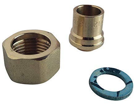 SOMATHERM FOR YOU, Raccord 2 pièces en laiton pour gaz naturel - Cuivre Ø12 mm - Écrou tournant F15/21 - Idéal pour le raccordement de tubes cuivre à appareils gaz naturel