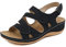 SMajong Sandales Orthopédiques Femmes Confortable Compensées Sandale À Bout Ouvert Été Légères Plateforme Vintage Mode Chaussures,Noir 38 EU