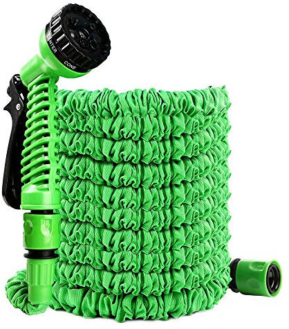 Uni-Wert Flexibler Gartenschlauch 25FT/7,5m Flexischlauch Wasserschlauch Dehnbar Erweiterungs Gartenschläuche Brause Düse mit 7 Funktionen Druckfest Schlauch für Bewässerung Gartenarbeit Autowäsche