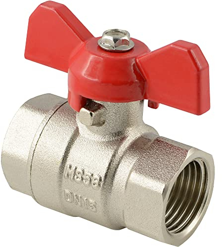 Fittingteile - Kugelhahn 2-teilig mit Knebelgriff für Druckluft, Wasser, Öl Ventil Durchgangskugelhahn bis 25 bar (Innengewinde, Rp 1/4)