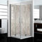 Dedeco - Dos de douche d'angle imperméable motif : bois V2, 2x 90x200 cm, remplacement de carrelage pour salle de bain, comme paroi décorative, revêtement mural en aluminium