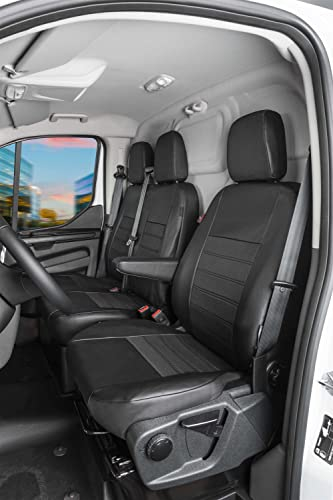 Walser Premium Transporter Sitzbezüge Auto für Renault Trafic 2014-Heute, Einzelsitzbezug + Doppelbankbezug klappbar, Auto Sitzbezüge, Sitzschoner Auto, Auto Sitzauflagen Set für Van