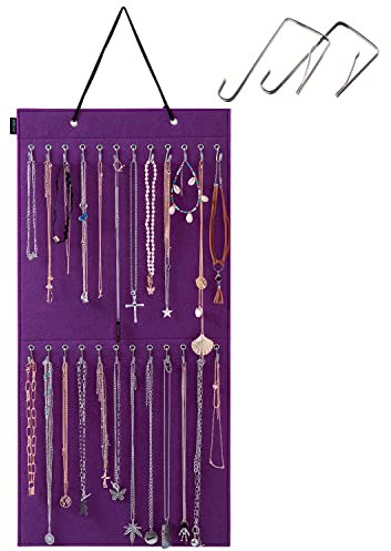 KGMcare Schmuck-Organizer zum Aufhängen an der Wand, mit 24 Haken, Wandmontage, zum Aufhängen an der Tür, Schrank, Halskettenhalter für Armband, Ringkette