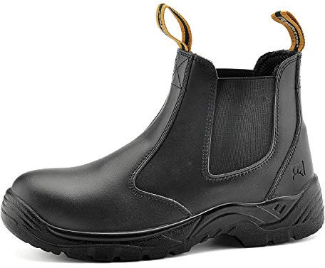 Safetoe Zapatos de seguridad para hombres y mujeres, M-8025 S3 Botas de seguridad para hombres con cuero impermeable, puntera de material, calzado ligero con punta de acero, pantuflas talla EU 40