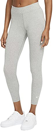 Nike Damen W Nsw Essntl Lggng 7/8 Lbr Mr Leggings, Dk Grey Heather/White, S EU