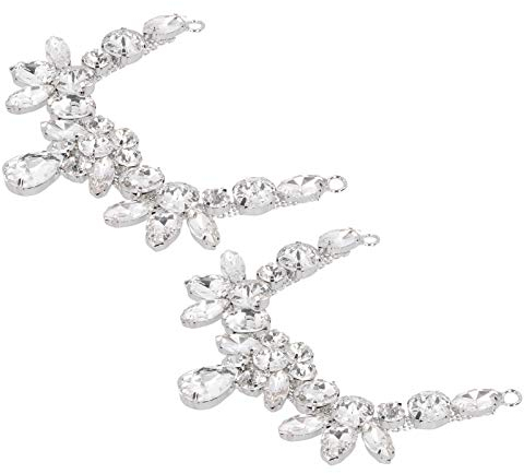 2 Stück Marquise Diamond Claw Chain Glasklauenkette Sewing Claw Chain Schuhe Schmuck Dekoration DIY Sewing Decor Craft(Wassertropfen)