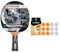Donic-Schildkröt Tischtennisschläger Top Team 900, AVS & PLS-Griff, 2,0 mm Schwamm & Unisex – Erwachsene Tischtennisball Jade, Poly 40+ Qualität, 12 STK. im Polybag, 6 x weiß / 6X orange, M