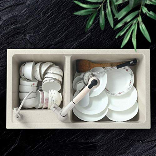 YGCBL Lavello, Lavello da Cucina Lavandino Doppio in Marmo per Uso Domestico Bar Ristorante Fattoria 1.2Cm Profondità Lavandino 20Cm