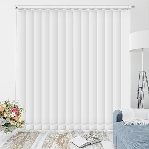 Store Californien avec Bandes en Tissu Shantung de 127 MM, Stores à Bandes Verticales d'Intérieur avec Supports de Plafond, Dimensions et Couleurs Personnalisables
