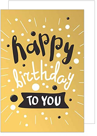 Edition Seidel Premium Geburtstagskarte mit Goldprägung und Umschlag. Glückwunschkarte Grusskarte Billet Karte Geburtstag Happy Birthday Mann Frau Sprüche Gold (G2328 SW022) (Design 1)
