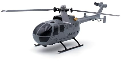 MODSTER BO-105 Flybarless RC Hubschrauber I 256 mm I RTF RC Helikopter inkl. 6-Achs-Fluglagenstabilisierung I Autostart/Autolandung, Grau