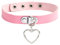MILAKOO Punk Rock Choker Collier en Cuir Gothique Femme avec Pendentif Coeur Collier Punk Femme Rose