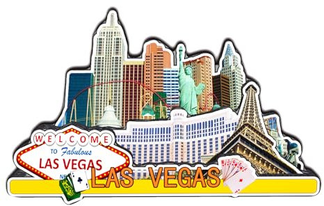 LAS Vegas USA Kühlschrankmagnet, 3D-Klassiker, Holz-Kühlschrankmagnete, Wahrzeichen, handgefertigt, Handwerk, Reisen, Souvenir, Geschenk, Sammlung, Dekoration -153