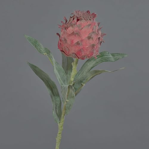 artplants.de Kunstblume Artischocken Blüte LANQIN, Burgunderrot, 60cm | Deko Blume
