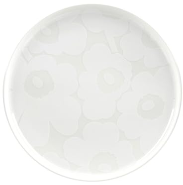 Marimekko - Oiva Unikko Speiseteller aus Steingut, 25,4 cm, Weiß