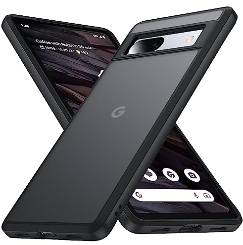 FNDMIL Soft Touch Series für Google Pixel 7a Hülle Schutzhülle [Anti-Fingerabdruck] [Militärschutz Airbag Stoßfest] Translucent Matt Hart Rückteil Pixel 7a Handyhülle Case, Schwarz