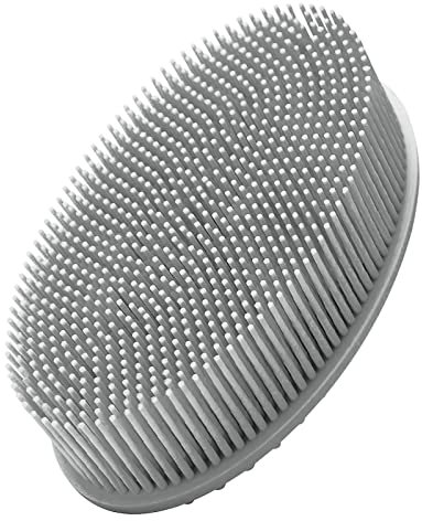 KTHZI Silicone Body Brush, Soft Scrubber for Shower Exfoliating, Comfortable Face Skin Massage Tool (Grey)