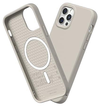 RhinoShield Coque Compatible avec [iPhone 12 Pro Max] | SolidSuit Compatible avec Magsafe - Coque Fine avec Technologie d'absorption des Chocs et Finition Premium Mate - Beige Coquillage