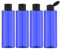 Toureal 250ML Flacon avec Flip Cap Vide (4 Pièces), Rechargeable Bouteille de Voyage pour Cosmétique avec Entonnoir (Bleu)