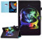 CASAFUNY Hülle für iPad 10,2 Zoll 2021/2020/2019, ipad hülle 9.Gen/8.Gen/7.Gen, PU Leder Tablette Schützhülle Multi-Winkel Ständer Cover Case Auto Schlaf/Wach für iPad 10,2 Zoll, Weltraumkatze
