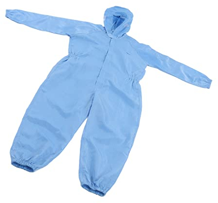 Staubdichte Arbeitskleidung, Blau, Gute Elastizität, Schutzoverall mit Kapuze für den ESD-Bereich für Lebensmittelfabriken (2XL)