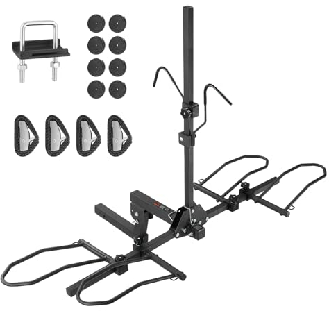 VEVOR Porte-Vélos pour 2 Vélos Porte-Bagages sur Attelage Capacité de Charge Maximale de 72,6 kg Compatible avec Receveurs de 50 mm pour Voitures SUV Camping-car Caravane Camion Voyage Déplacement
