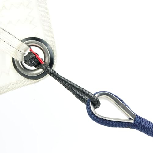 OS-Ropes unlimited, Dyneema® - Grillo per parabrezza, 4/6/8 mm, grigio o nero, realizzato a mano in Germania, appositamente progettato per l'uso in ambienti marittimi (nero, 8 mm)
