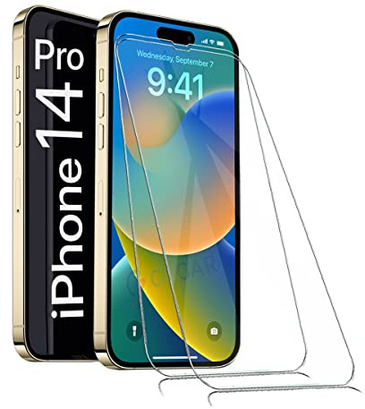 gugar 2X Panzerglas für iPhone 14 PRO Schutzfolie, Panzer Schutz Glas Panzerfolie für iPhone 14 PRO Schutzglas, Gehärtetem Glas Displayschutz für iPhone 14 PRO Folie [2 Stück]