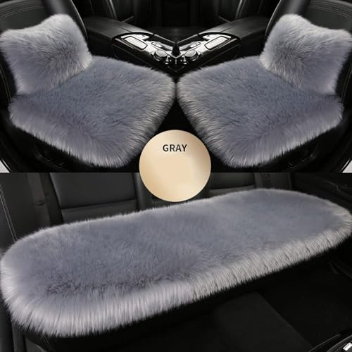 TENREV Autozubehör Sitzauflagen für Benz SLK 200 200K 250 280 350, Faux Lammfell Sitzkissen Longhair Super weich für 90% Modelle Auto,F-Luxury