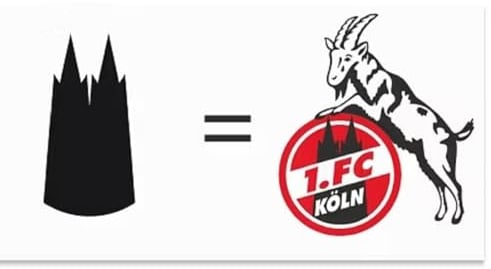 1. FC Köln Aufkleber - Hennes, Herz & Dom - Sticker 20 cm - Plus Lesezeichen I love Köln