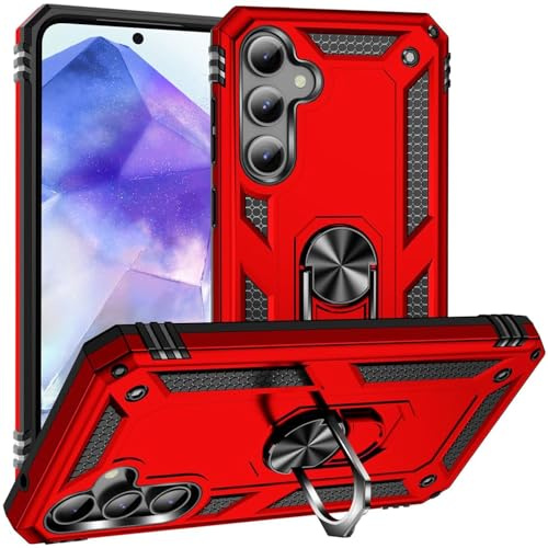 CoolGadget Outdoor Handyhülle für Samsung Galaxy A35 5G Outdoor Case, Defender-Design mit stoßfestem Rundumschutz und Ringhalter, kompatibel mit Samsung Galaxy A35 5G (6,1 Zoll), Rot