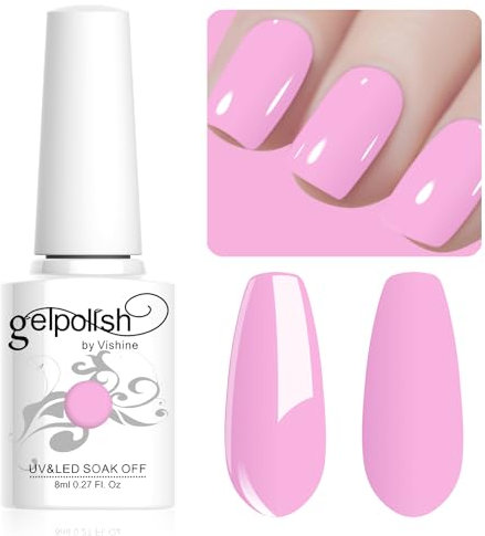 Vishine Vernis Gel Semi Permanent Macaron Pastel rose violet Vernis à Ongles UV Gel Soft Bright Colors Longue Durée Soak Off Nail Art Manicure Salon 8ml LM198