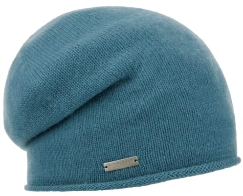 Seeberger Kaschmir-Mütze mit Rollrand, Damen, blau, Einheitsgröße, Blau, 6 7/8-7 1/2