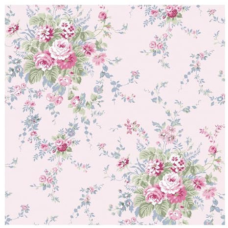 Graham & Brown Shabby Chic by Rachel Ashwell Garden Floral Pink Blue Floral Wallpaper