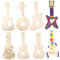 NESTINGHO 8 Stück Holzgitarren Rohling Holzgitarren Holzausschnitte Zum Basteln Gitarrendekorationen Unfertige Holzausschnitte Gitarren Partydekorationen Unlackiertes Holz Gitarre