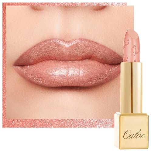 OULAC Rouge a Levre Mat Rose Corail, Effet Pailleté Métallique, Rouge à Lèvres Mat Métallisé Longue Tenue, Hydratation et Confort pour les Lèvres, Vegan, 4,3g (GM09) Elysium